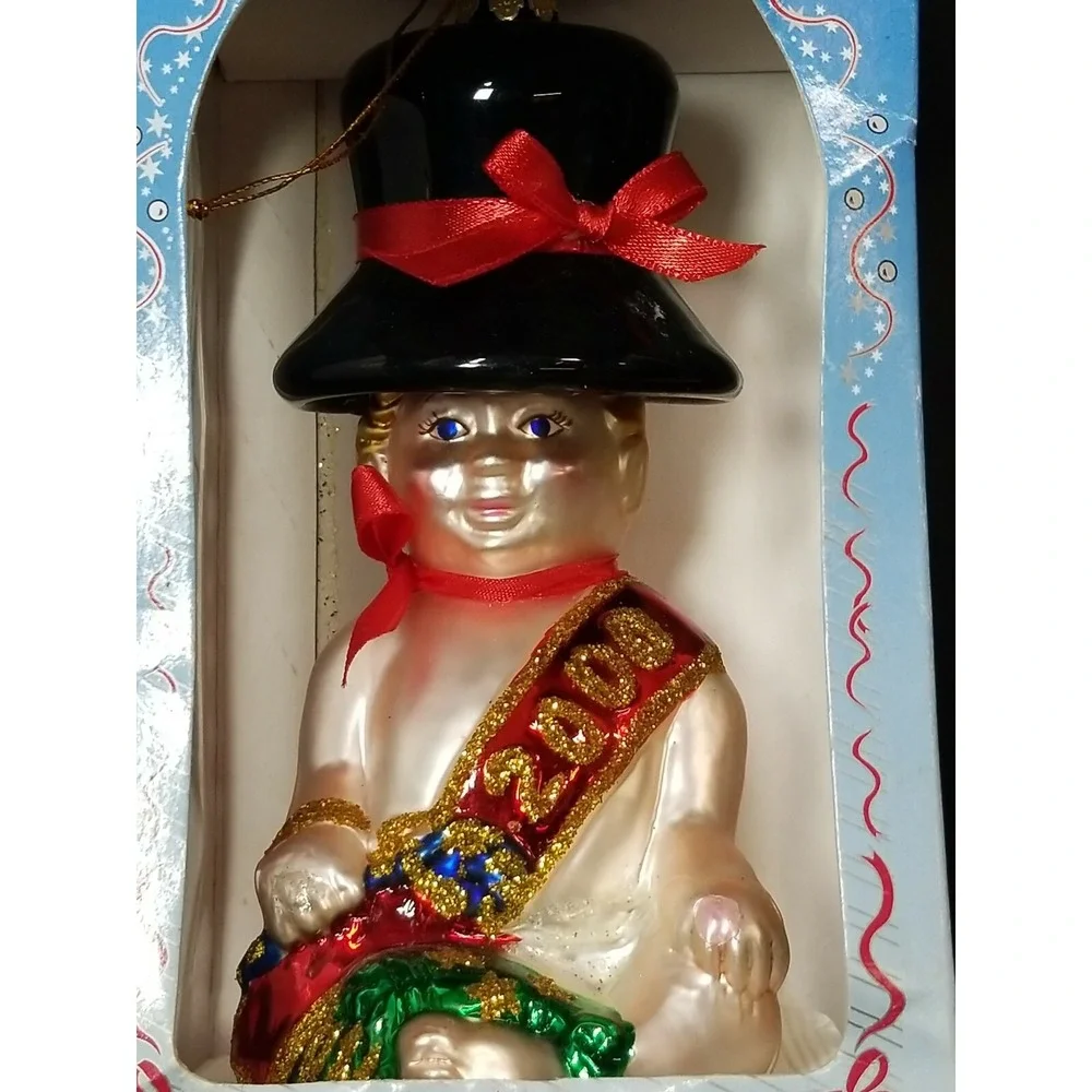MILLENNIUM 2000 LIMITED EDITION Blown Glass Hand Crafted Christmas Ornament baby